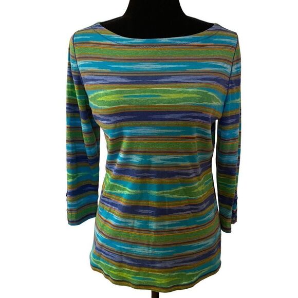 Lauren Jeans Co Ralph Lauren‎ Multi Color Striped Top - Picture 2 of 13